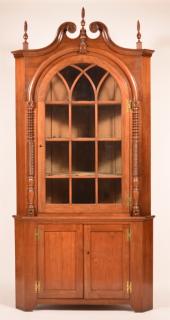 Appraisal: Very Fine PA Federal Corner Cupboard Very Fine Pennsylvania Federal