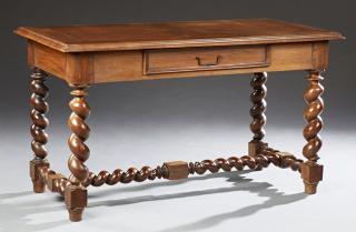 Appraisal: Louis XIII Style Carved Walnut Writing Table late th c