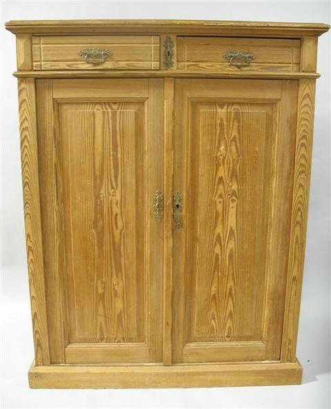 Appraisal: LARGE TWO DOOR YELLOW PINE JELLY CABINET the painted rectangular