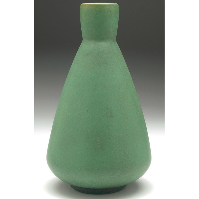 Appraisal: Teco vase A flaring bulbous form under a good green