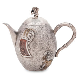 Appraisal: A Japanese Silver Teapot with Japanese hallmark for Sterling to