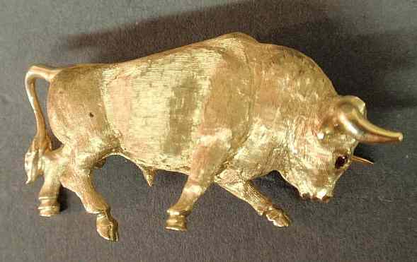 Appraisal: Bull brooch k yg in the form of a bull