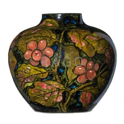 Appraisal: JOHN BENNETT - Cabinet vase painted with fruiting branches New