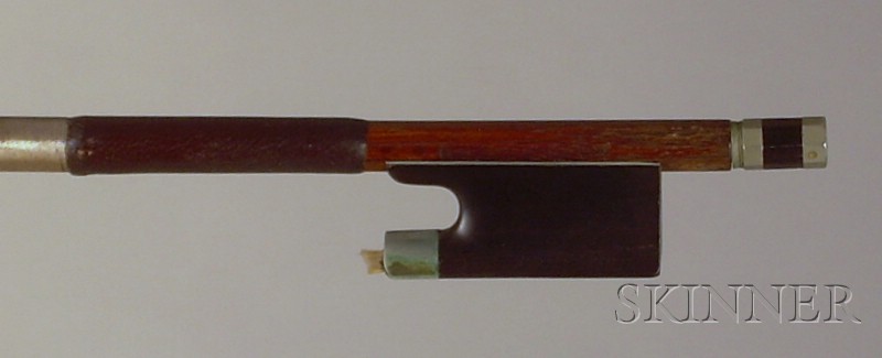 Appraisal: Nickel Mounted Violin Bow the octagonal stick stamped FERRON KROEPLIN