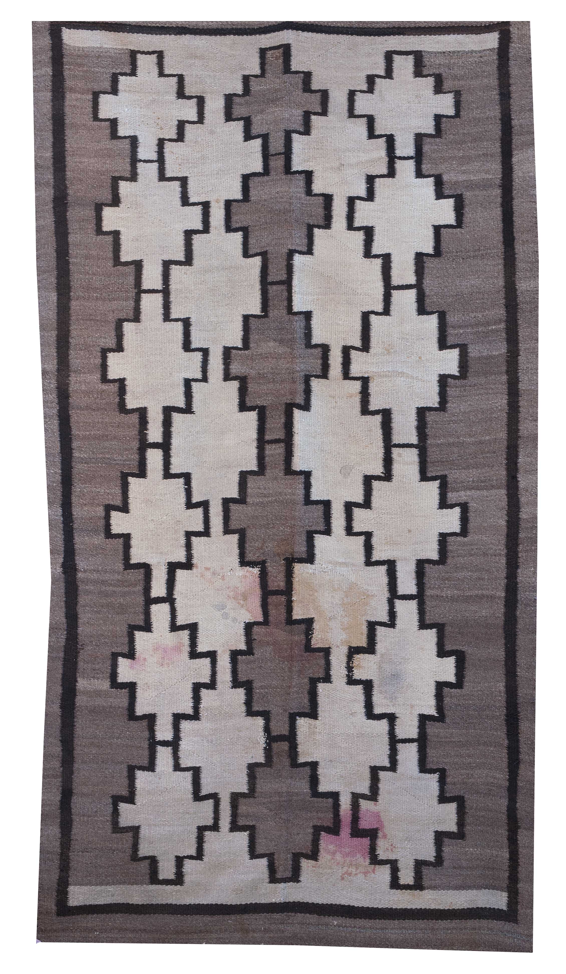 Appraisal: AMERICAN NATIVE RUG ' x ' Light brown field with