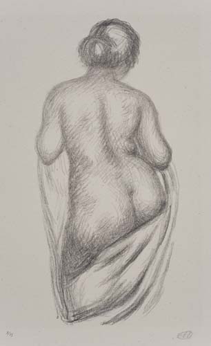 Appraisal: ARISTIDE MAILLOL Femme de dos Drap Lithograph printed in sanguine