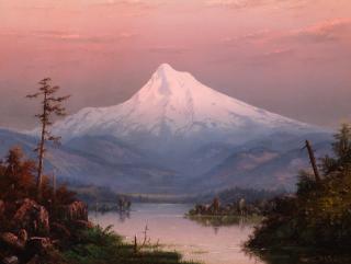 Appraisal: WILLIAM SAMUEL PARROTT - Mt Hood Sunsetoil on board x