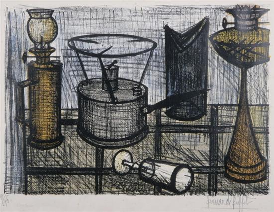 Appraisal: BERNARD BUFFET French - STILL LIFE WITH LAMPS signed lower