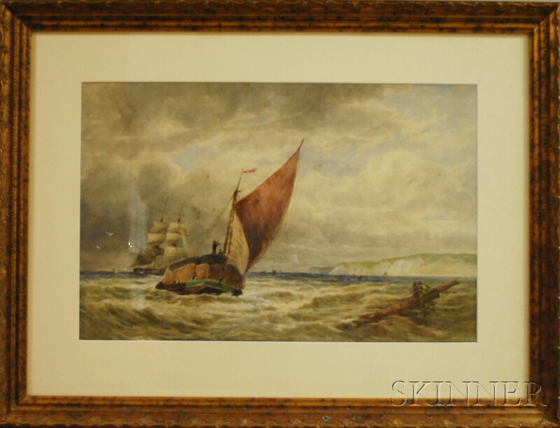 Appraisal: Thomas Bush Hardy British - Boats off the Coast Signed