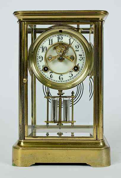 Appraisal: Waterbury Shelf Clock ca a Waterbury Clock ''Crystal Regulator'' mantel