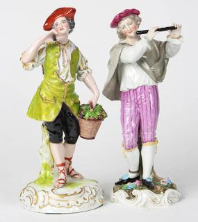 Appraisal: lot of German porcelain figural groups attributed to Frankenthal each