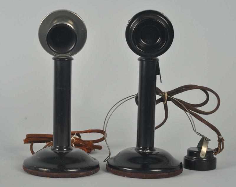 Appraisal: Lot of Western Electric Microphone Candlesticks Circa Black brass One