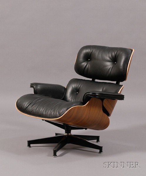 Appraisal: Charles Eames Lounge Chair Seagram Collection Leather and walnut Herman