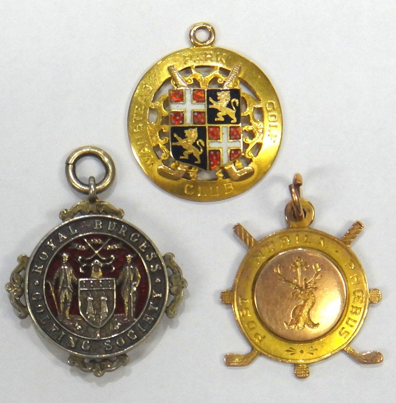 Appraisal: A ct gold and enamelled circular fob medal detailed Wanstead