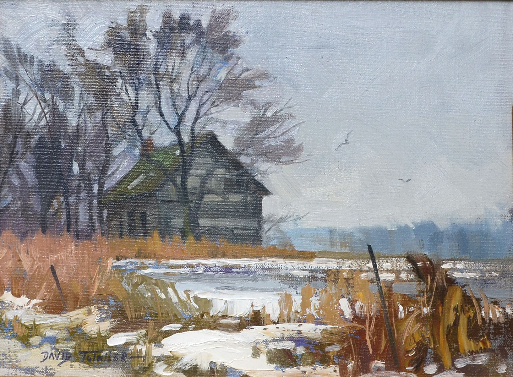 Appraisal: TUTWILER David American ''Vanishing Americans'' Weathered Barn on the Marsh