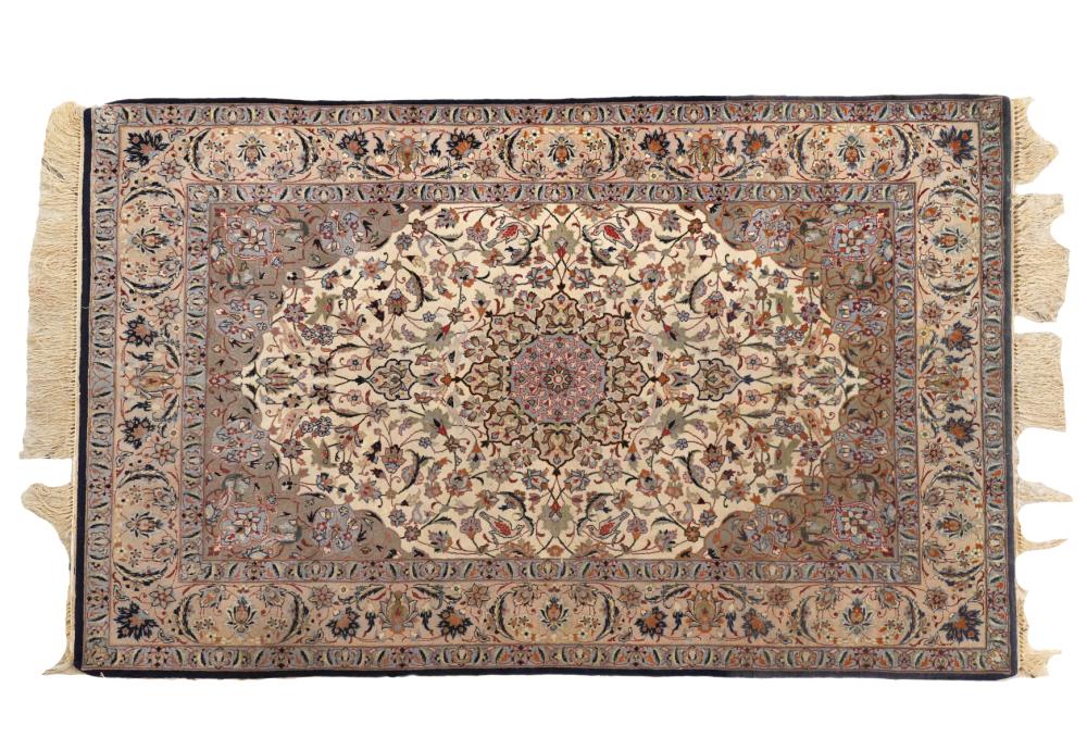 Appraisal: FINE NAIN HAND KNOTTED PERSIAN RUGFine Nain Persian rug that