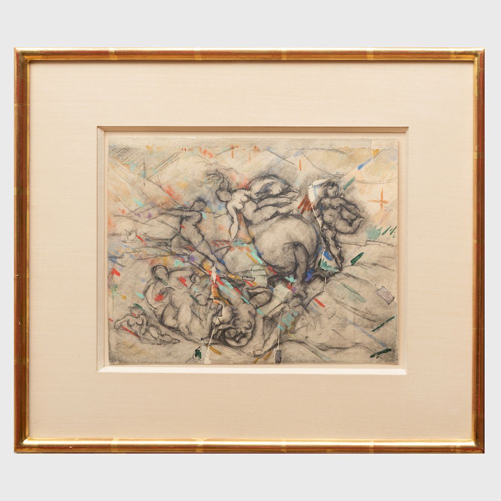 Appraisal: Hans Hofmann - Untitled Study for Ceiling Design Pencil watercolor