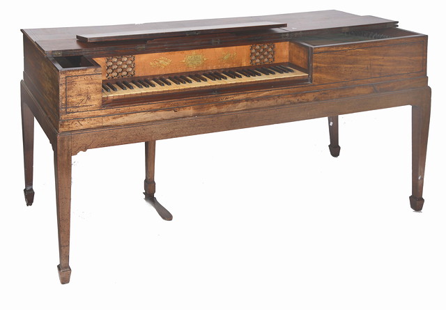 Appraisal: AN EARLY TH CENTURY SQUARE PIANOFORTE the mahogany case with