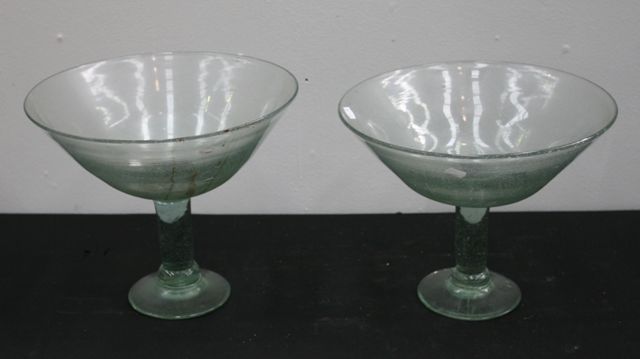 Appraisal: A pair of glass compotes hand wrought glass contemporary cm