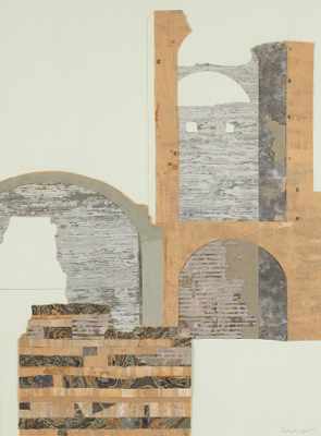 Appraisal: Robert Courtright American b Untitled Architectural Facade Collage and gouache