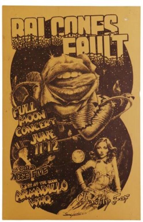 Appraisal: Armadillo World Headquarters Balcones Fault Full Moon concert poster with