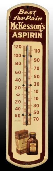 Appraisal: McKesson's Aspirin Porcelain Thermometer Description Great graphics of product at