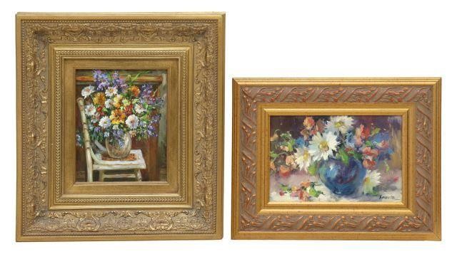 Appraisal: lot of Framed paintings Still Life with Flowers including oil