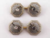 Appraisal: A pair of pierced yellow and white metal tests carat