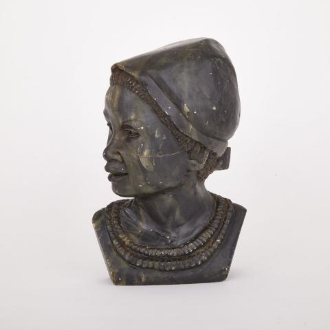 Appraisal: Soapstone Female Bust Carving signed EVARISTO Southern Africa c height