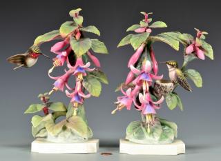 Appraisal: Pr Dorothy Doughty Ruby Throated Hummingbirds Pair of Royal Worcester