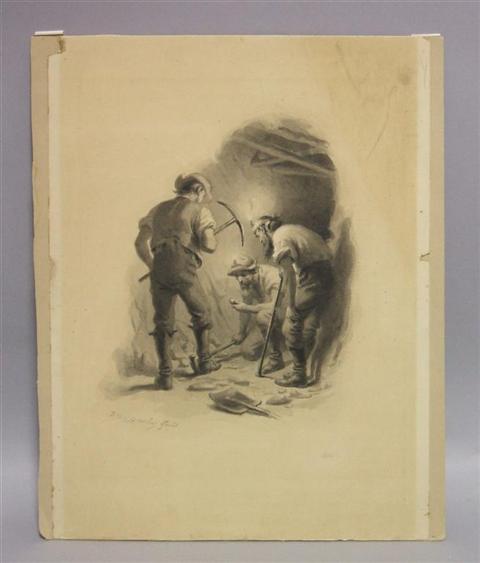 Appraisal: FELIX OCTAVIUS CARR DARLEY AMERICAN - MINERS Watercolor on paper