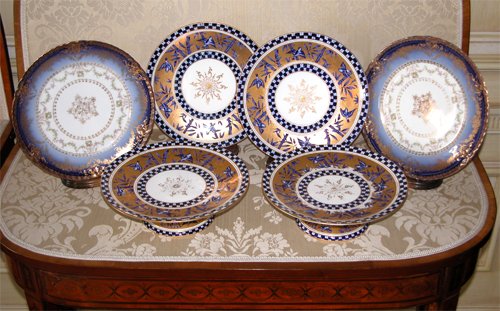 Appraisal: Title Coalport Porcelain Dessert Service in blue bird pattern with