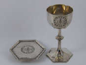 Appraisal: A personal Victorian silver communion set comprising chalice and paten