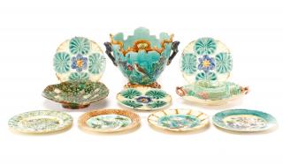 Appraisal: Collection of Pieces of Majolica Pottery A collection of ten