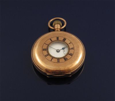 Appraisal: A ct gold half hunting cased pocket watch Subsidiary seconds