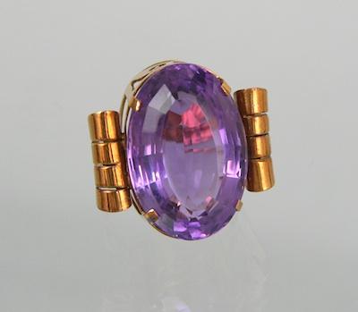 Appraisal: A Ladies's Retro Design Rose Gold with Amethyst Tested as