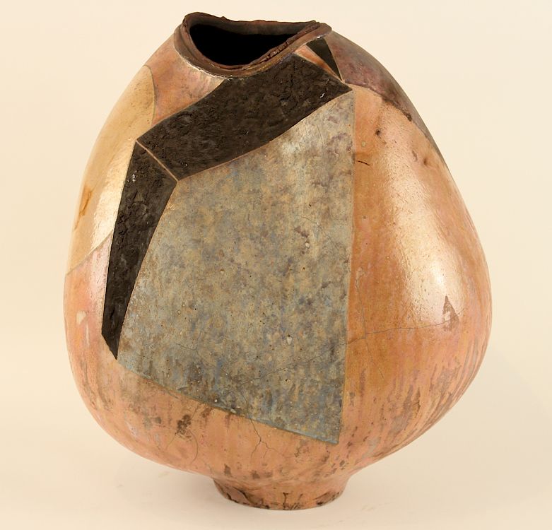 Appraisal: LARGE ORGANIC FORM GLAZED VESSEL A large organic form glazed