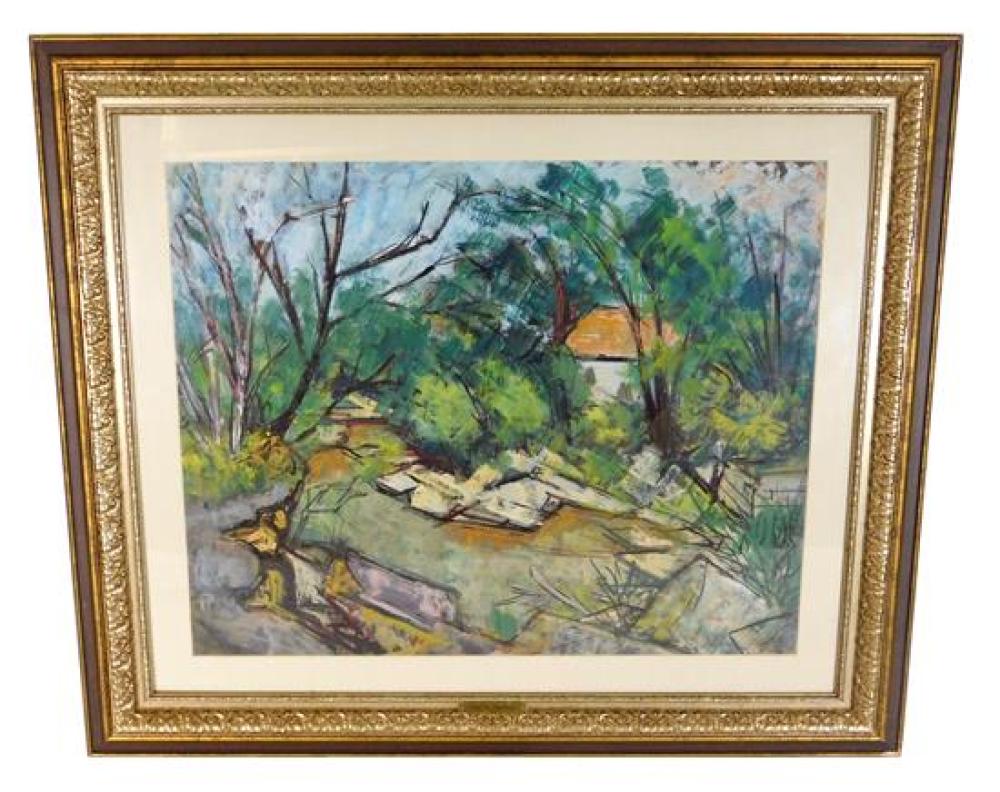 Appraisal: Rose Jacobson American - gouache on paper verdant summer scene