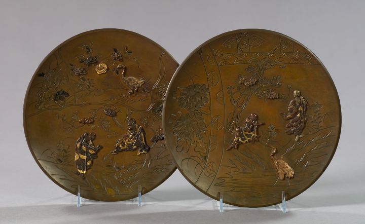 Appraisal: Pair of Japanese Meiji Export Circular Plaques fourth quarter th