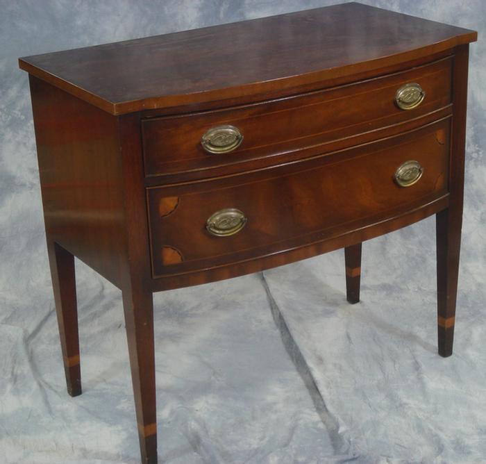 Appraisal: Inlaid mahogany Kittinger Hepplewhite style server pattern A serial light