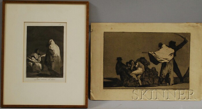 Appraisal: Francisco Goya Spanish - Lot of Two Aquatints Que Guerrero