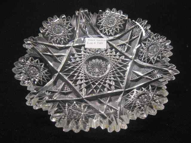 Appraisal: Cut Glass Dish starbursts around a six pointed star ''