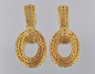 Appraisal: A Pair of Gold Earclips by Buccellati k yellow gold