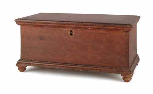 Appraisal: Pennsylvania painted pine miniature blanket chest ca retaining its original