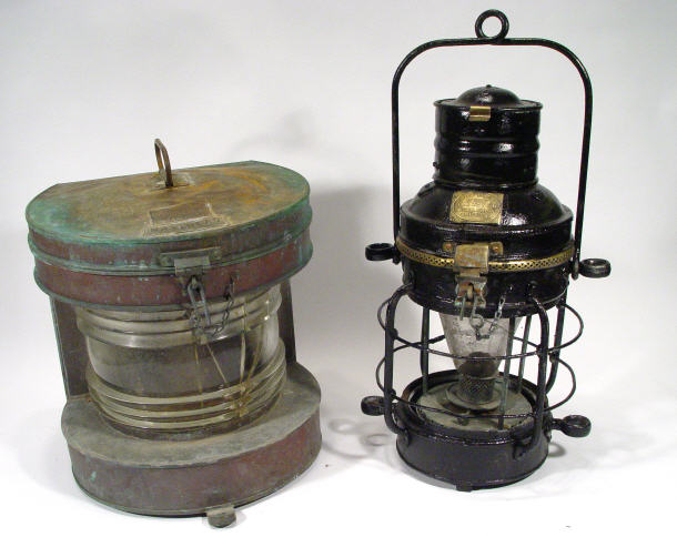 Appraisal: Two ship's lanterns - a Davy London Ministry of Transport