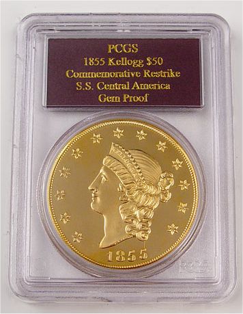 Appraisal: COMMEMORATIVE KELLOGG GOLD COIN PCGS Approx grams gold Sold with