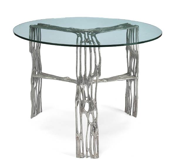 Appraisal: An Arthur Court cast aluminum and glass Cactus table from