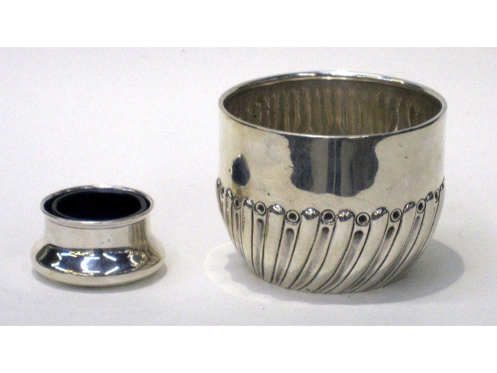 Appraisal: Lot comprising silver sugar bowl and silver salt London and