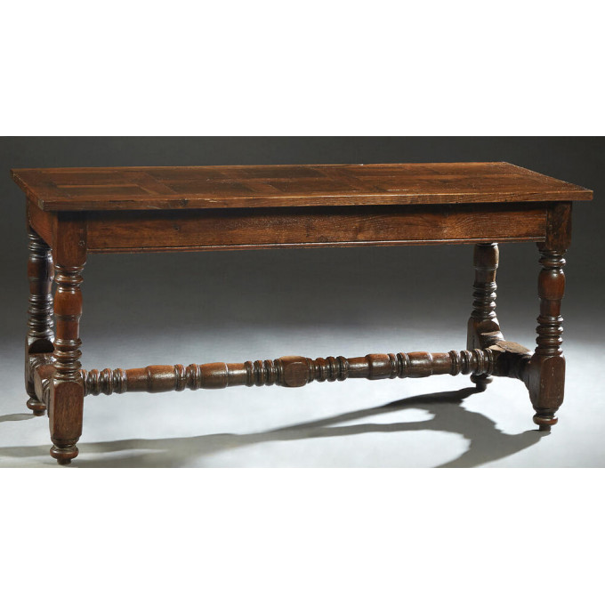 Appraisal: French Provincial Louis XIV Style Carved Oak Side Table th