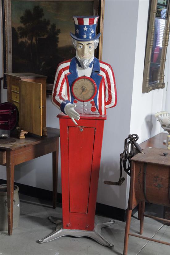 Appraisal: TEST YOUR STRENGTH ARCADE MACHINE Depicting Uncle Sam with his